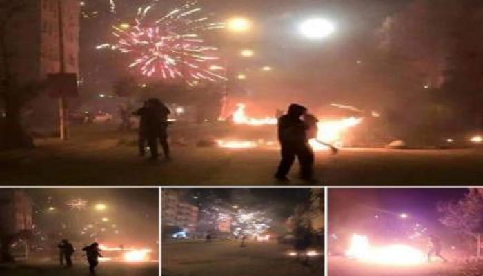 طلاب ضد الانقلاب بأكتوبر ترد على اعتداءات أمن الانقلاب بالألعاب النارية