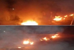 بعد قطع طريق دمياط عزبة البرج ثوار البصارطة يقطعون الطريق الدولي ردا على اعتقال سيدتين