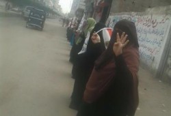 البحيرة : سلسلة بشرية لثوار أبوحمص ترفع شعار "الثورة أقوي"