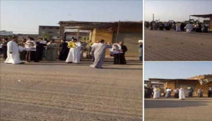 البحيرة: سلسلة بشرية لثوار كوم حماده تنديداً بقتل " فريد إسماعيل "