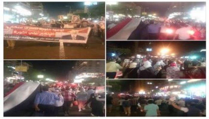 مسيرة ليلية بمدينة نصر تندد بالأحكام الجائرة على الرئيس مرسي ورفقائه