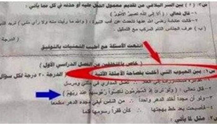 الأزهر ينسب عيبا لغويا للقرآن في امتحان الثانوية