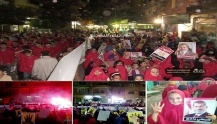 كرداسة تتضامن مع المحكوم عليهم بالإعدام ظلما بمسيرات تكتسي باللون الأحمر