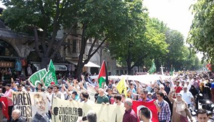 بالصور ..مئات الآلاف من الأتراك يحتشدون في إسطنبول تحت شعار "الحرية لآية صوفيا ومحمد مرسي"