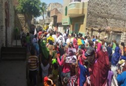 مسيرات حاشدة بالمنيا تندد بمجازر العسكرفى المعتقلات