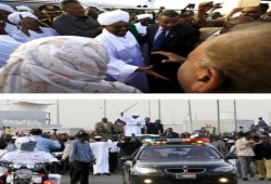 الرئيس السوداني عمر الشير يحتفل وسط أنصاره بالعودة للسودان