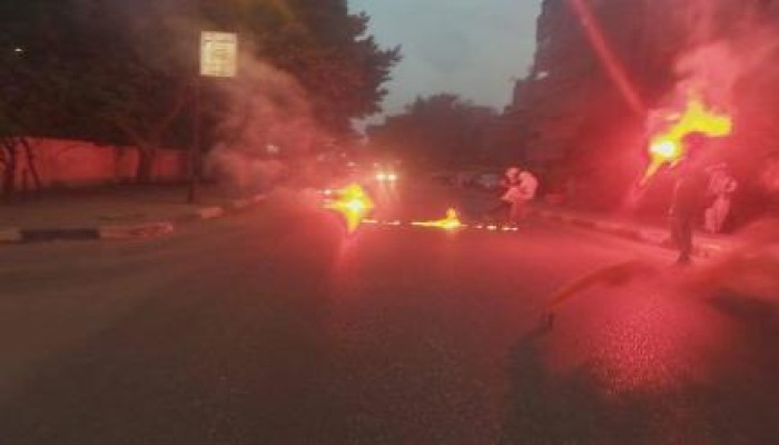 قطع الطريق للمرة الثانية أمام قسم المعادى