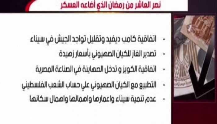 (إنفوجرافيك) "مكملين" يفضح تنازل العسكر عن انتصار رمضان ( فيديو )