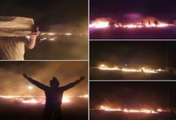 في ذكري ‏النكـــــسة‬ مجهولون يقطعون طريق الصف الزراعي