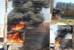 حريق هائل فى مخزن للسولار بالفيوم.. وخسائر فادحة .. وقوات الحماية المدنية تفشل فى السيطرة