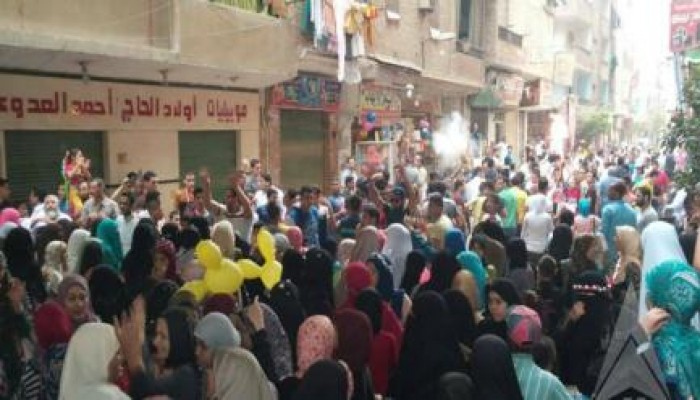 مسيرة حاشدة بالمطرية عقب صلاة عيد الفطر المبارك