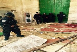 بالصور : المرابطون في الأقصى يتصدون لجنود الاحتلال الإسرائيلي