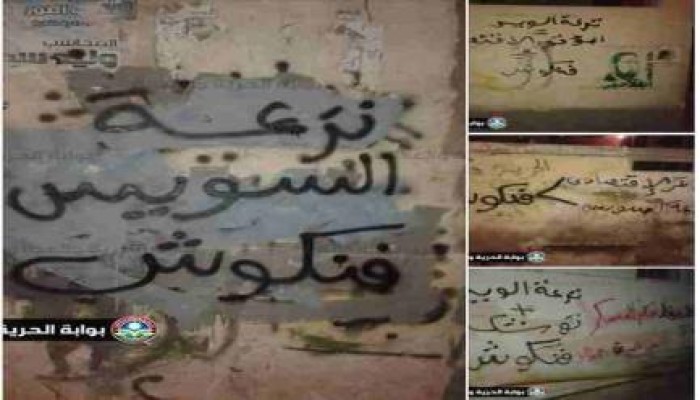 حملة "جرافيتي" ساخرة من فنكوش تفريعة السيسي بدمياط