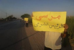 الشرقية: سلسله بشريه لثوار أنشاص الرمل ضمن فاعليات "الأرض لا تشرب الدم"