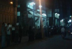 وقفه منددة باعتقال زوجة الصحفى اسامه عز الدين بقرية الخياطه بدمياط