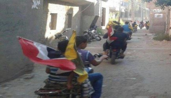 مسيرة بالدراجات البخارية لشباب ضد الانقلاب بالبصارطة دمياط