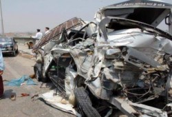 مصرع 5 في تصادم أتوبيس سجون بميكروباص ببرج العرب