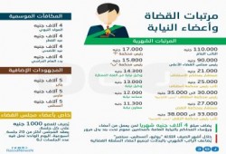 إنفوجرافيك.. قائمة رواتب القضاة وأعضاء النيابة