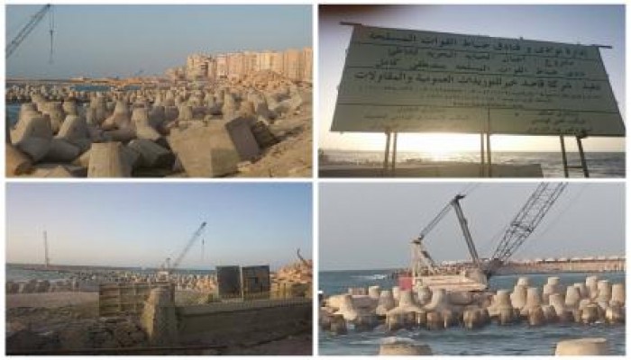 بالصور ..  القوات المسلحة بالاسكندرية تهدم الشواطئ لتوسعة نادي تابع لها !