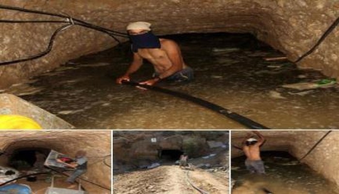 سلطات الانقلاب  تواصل إغراق الأنفاق الحدودية مع   غزة بمياه البحر