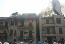 حريق هائل في عقار سكني أمام مطلع كوبرى 6 أكتوبر