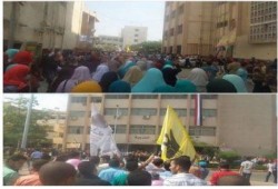 فيديو.. مسيرة لطلاب جامعة الزقازيق تندد بالانقلاب