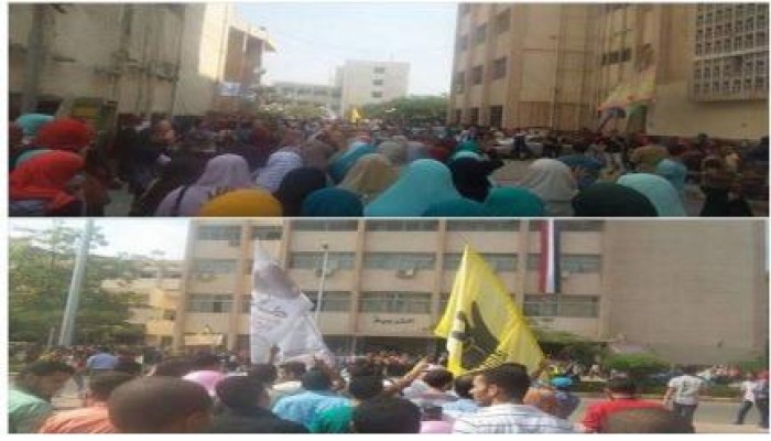 فيديو.. مسيرة لطلاب جامعة الزقازيق تندد بالانقلاب
