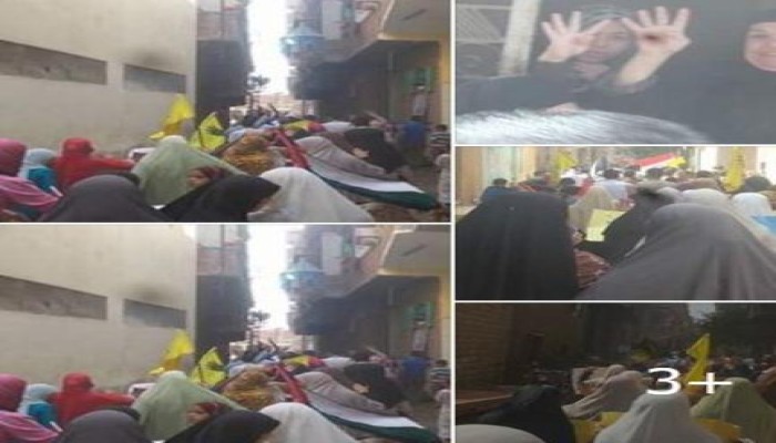 أهالي قرية حفنا ببلبيس ينطلقون في مسيرة حاشدة عقب صلاة الجمعة للتنديد بجرائم العسكر