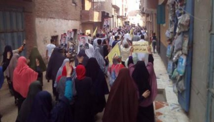 ثوار مركز ههيا ينتفضون بمسيرة حاشدة ضمن فعاليات "الثورة أقوى من الاعدامات"