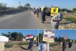 فيديو.. . سلسلة بشرية  لثوار الفيوم تطالب بسقوط العسكر