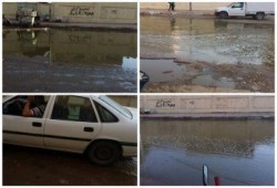 بالصور .. غرق شارع كلية التربية بأسوان بمياه الصرف الصحي وغياب تام لمسؤولي الإنقلاب