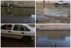 بالصور .. غرق شارع كلية التربية بأسوان بمياه الصرف الصحي وغياب تام لمسؤولي الإنقلاب