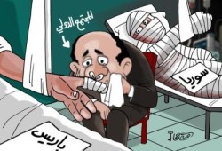 كاريكاتير : المجتمع الدولي بين سوريا و باريس