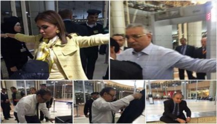 "فيس بوك" يسخر من تفتيش وزراء حكومة الانقلاب في المطار: "صورني وانا بتفتش"