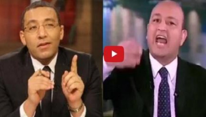 بالفيديو.. شتائم متبادلة بين إعلاميي الانقلاب "عمرو أديب وخالد صلاح" على الهواء