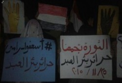 حرائر بئر العبد بشمال سيناء ينظمن وقفة ضد حكم العسكر