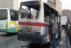تفحم 8 اتوبيسات نقل جماعي بالمطرية بعد اشتعال النيران بها