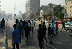 مسيرة مفاجئة لشباب ضد الانقلاب بشارع جامعة الدول العربية