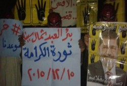 وقفة ليلية لثوار بئر العبد ضمن فعاليات "ثورة الكرامة"
