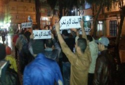 "البنات لازم تخرج" عنوان مسيرة حاشدة لشباب ضد الإنقلاب بالبصارطة بدمياط