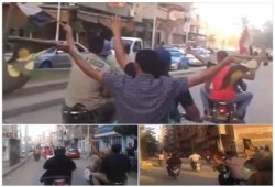 مسيرة بالدراجات البخارية لثوار دمياط تنديدا بالانقلاب