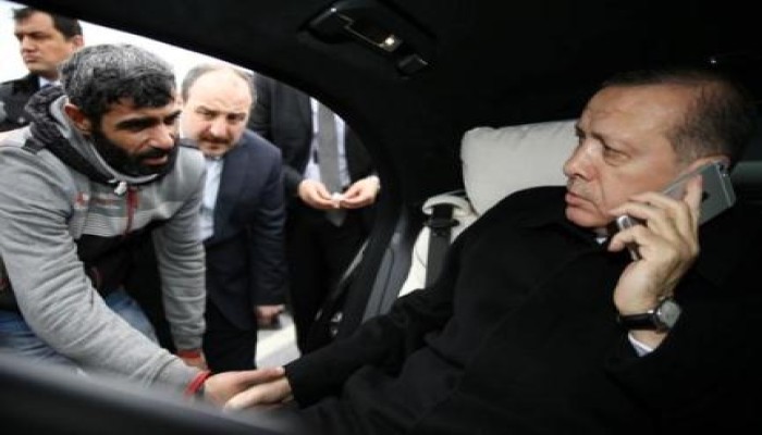 أردوغان يمنع مواطن تركي من  الانتحار ويوجه بالاستجابة لمطالبه (فيديو)