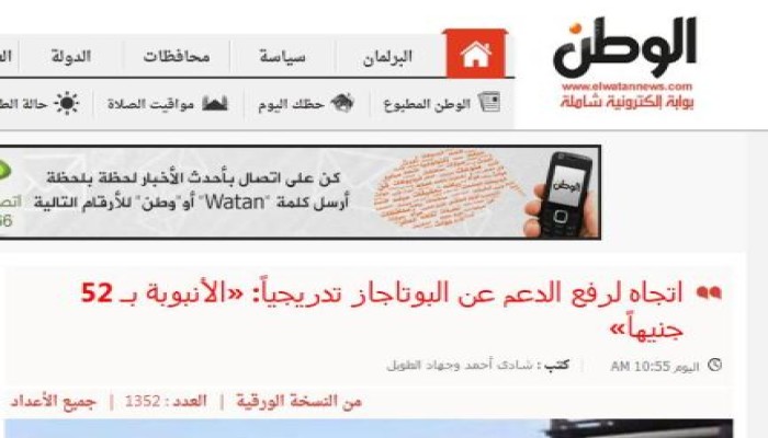 الانقلاب يعتزم رفع دعم "إسطوانة الغاز" ليصل تدريجيا لـ52 جنيها
