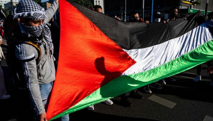 مظاهرة في ألمانيا تأييدًا للشعب الفلسطيني