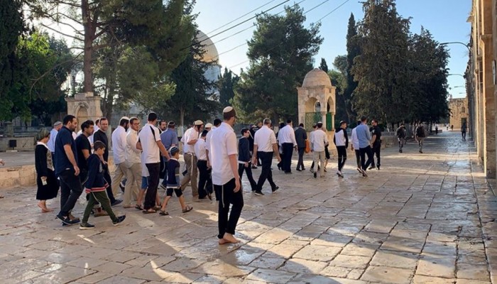 عشرات المستوطنين يقتحمون باحات المسجد الأقصى