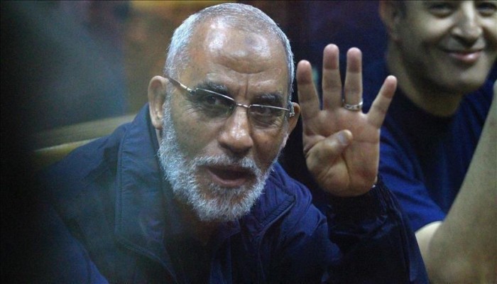 قضاة السيسي يؤيدون حكم بالمؤبد ضد د. بديع و9 قيادات بالإخوان