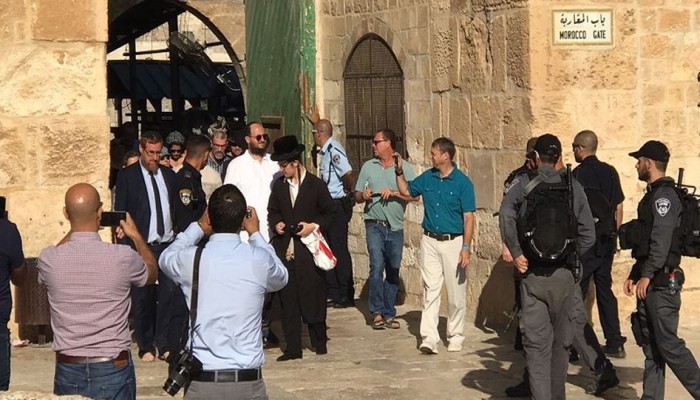 مستوطنون يقتحمون الأقصى والاحتلال يستدعي موظف أوقاف