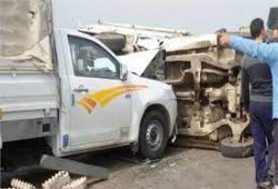 إصابة 5 سيدات فى حادث تصادم مينى باص وسيارة نقل بالعياط