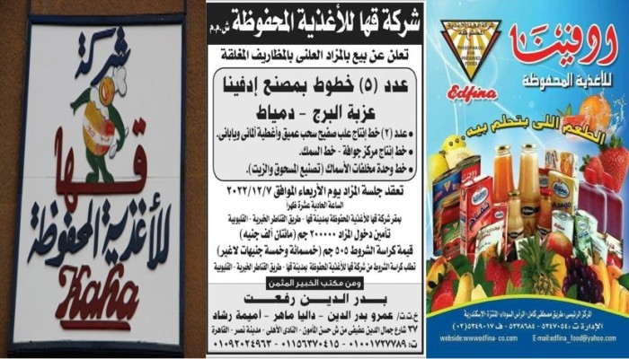 إمداد وتموين حرب أكتوبر .. بيع مفاجئ لمصانع ادفينا بالمزاد العلني