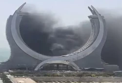 اندلاع حريق قرب ملعب لوسيل في الدوحة